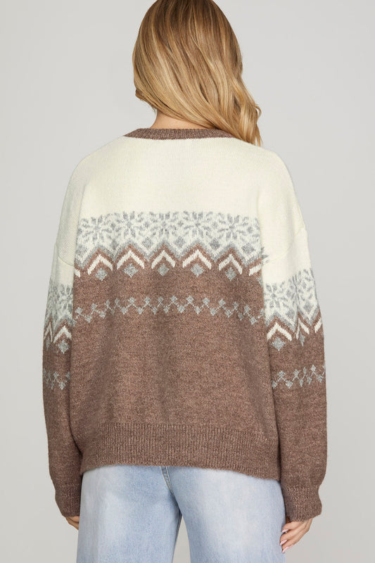 SK926M19 Fair Isle Sweater