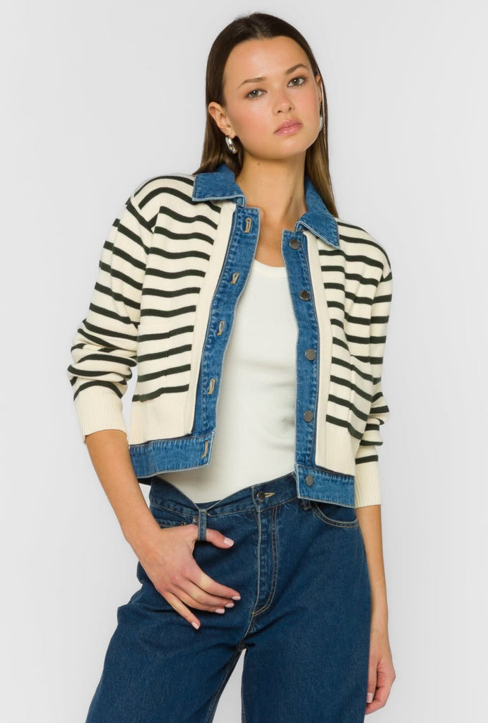 SAS-4763 Sweater/Denim Jacket