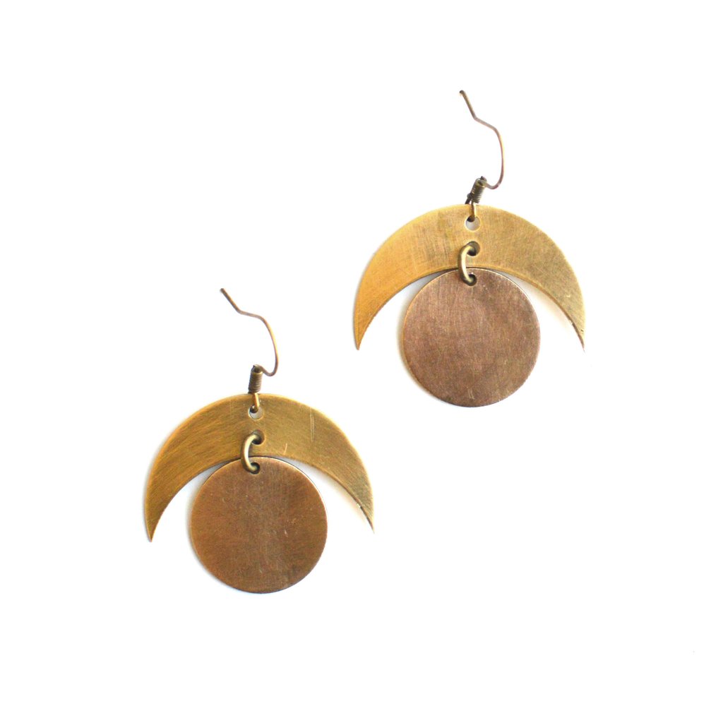 Crested Moon Earrings