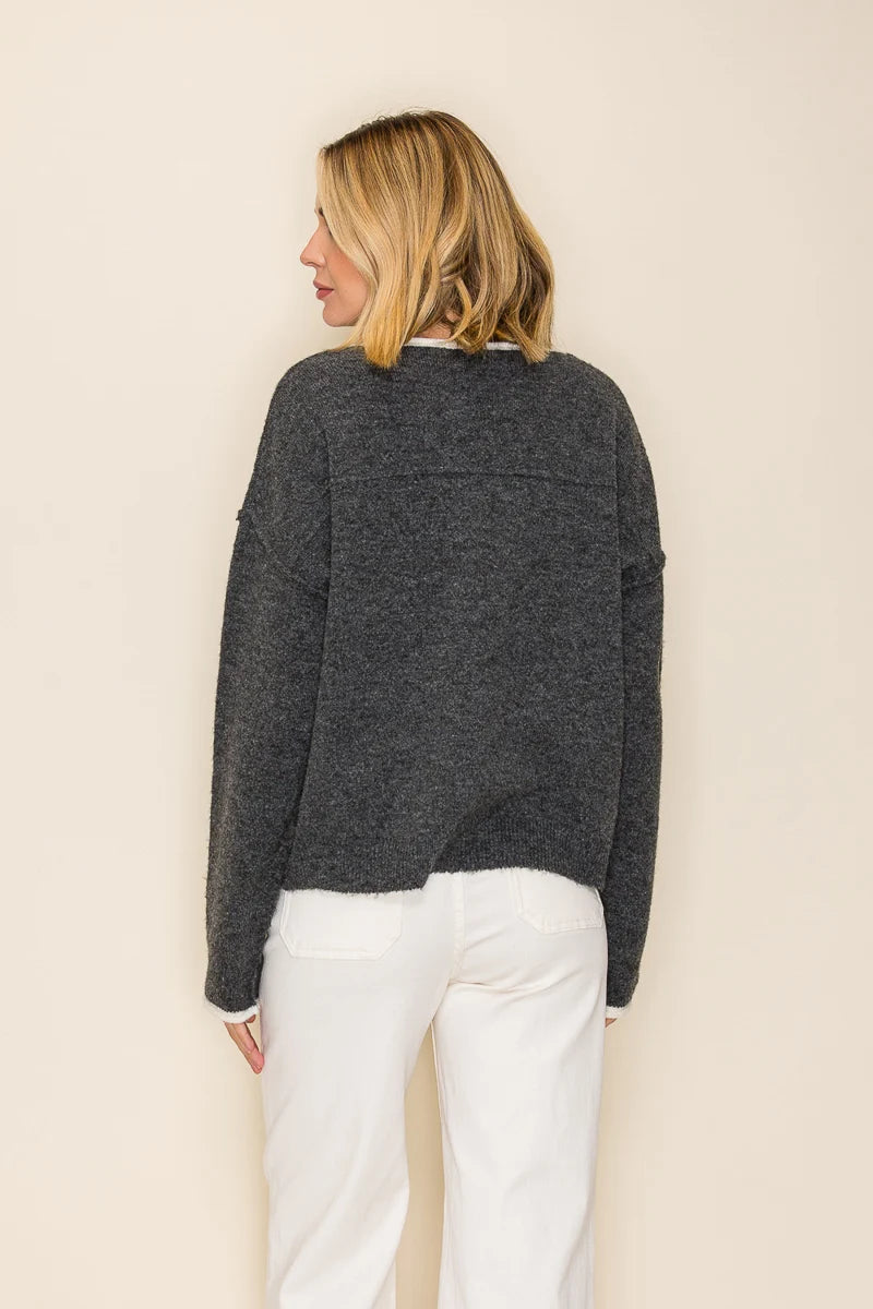 Contrast Trim Sweater