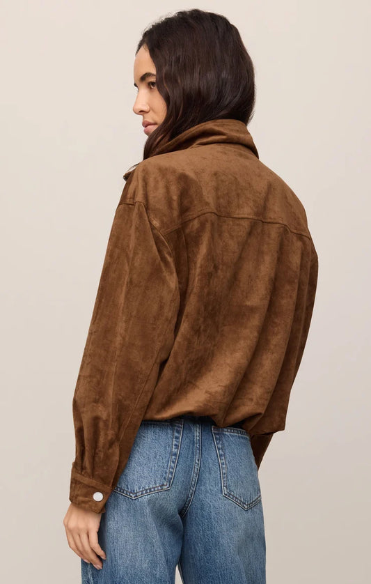 ZJ263172 Corin Bubble Hem Suede Jacket