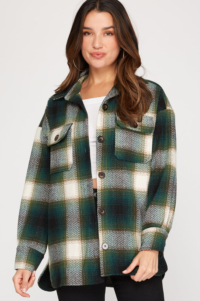 Flannel Button Down Shacket