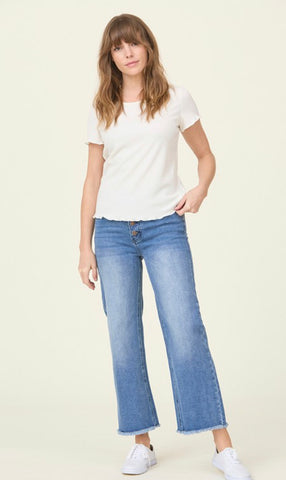 High Rise Crop Wideleg Jean