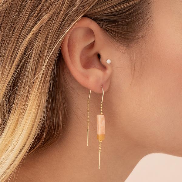 Rectangle Stone Earring