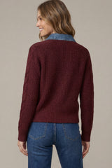 SK162D30 Denim Collared Sweater
