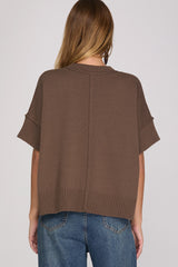 SK135R21 S/S Drop Sweater Brown