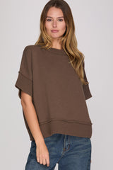 SK135R21 S/S Drop Sweater Brown