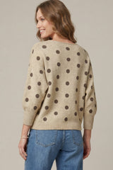 SK178P26 Boatneck Polkadot Sweater
