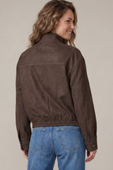 SK202T28 Faux Suede Zip Jacket