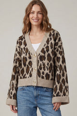SK208T29 Animal Print Cardi