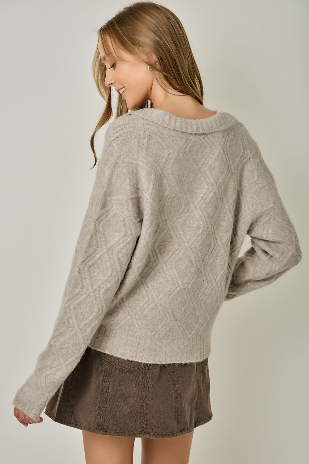 Mohair Cable Textured Pullover