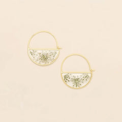 Pressed Flower Hoop Earring