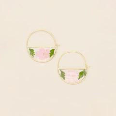 Pressed Flower Hoop Earring