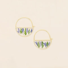 Pressed Flower Hoop Earring