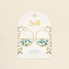 Pressed Flower Hoop Earring