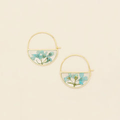 Pressed Flower Hoop Earring