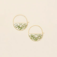 Pressed Flower Hoop Earring