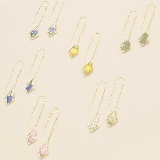Pressed Flower Thread Earring