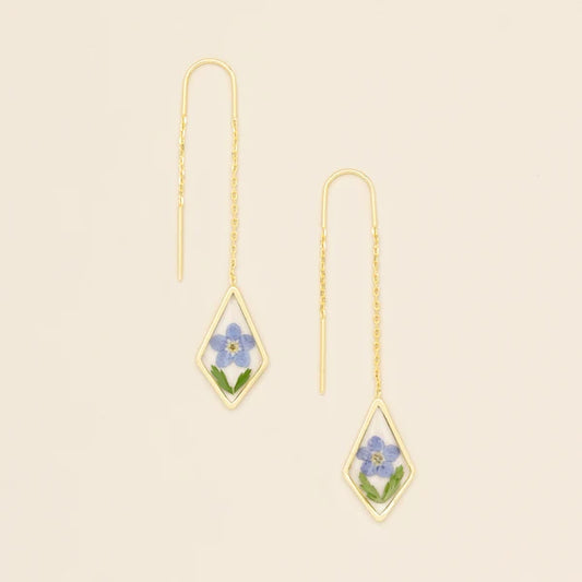 Pressed Flower Thread Earring