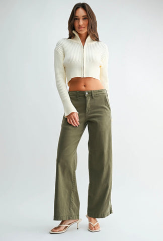 DP726-T Twill Slim Wide Leg