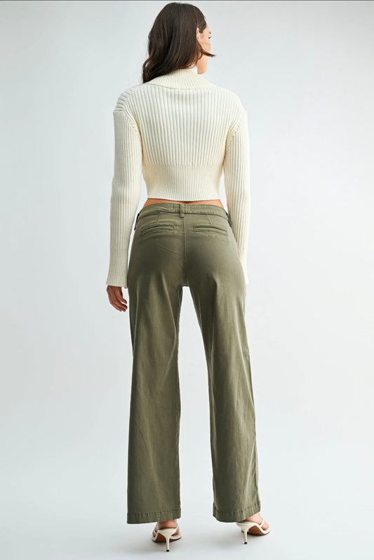 DP726-T Twill Slim Wide Leg