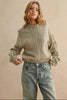 MM501T25 Lace Trim Cable Knit Sweater