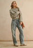 MM501T25 Lace Trim Cable Knit Sweater