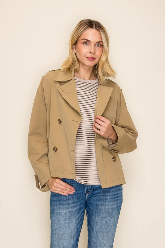 Classic Cropped Trench Jacket