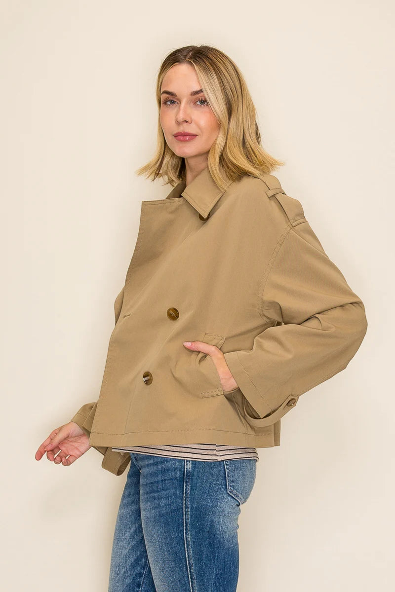 Classic Cropped Trench Jacket