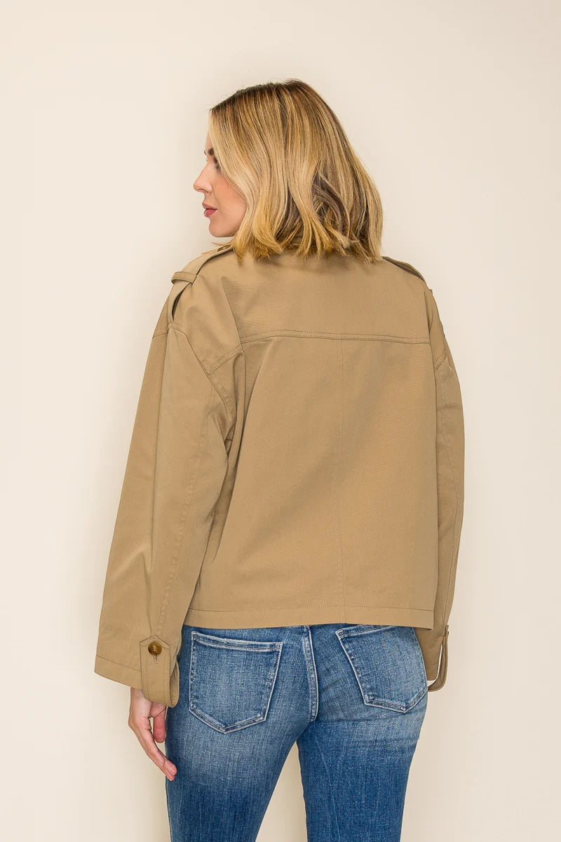 Classic Cropped Trench Jacket