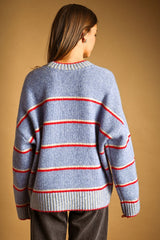 MM247H25 Blue/Red Stripe Sweater