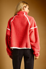 MM388T33 Half Zip-Up Sherpa Pullover