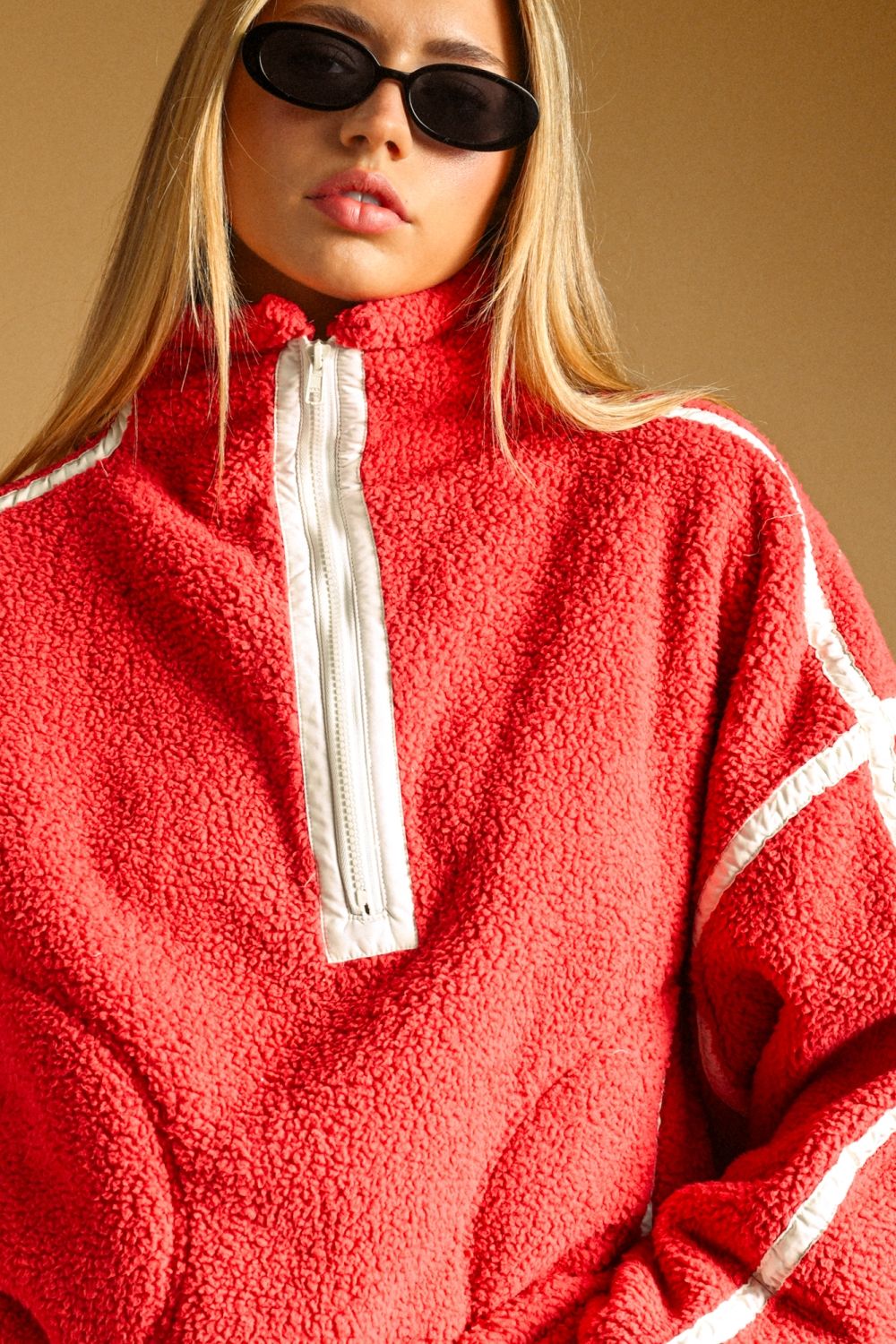 MM388T33 Half Zip-Up Sherpa Pullover