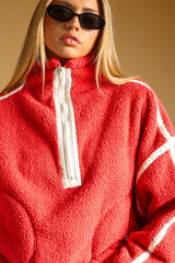 MM388T33 Half Zip-Up Sherpa Pullover