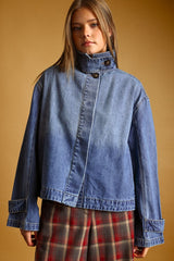 MM705J31 High Collar Denim Jacket