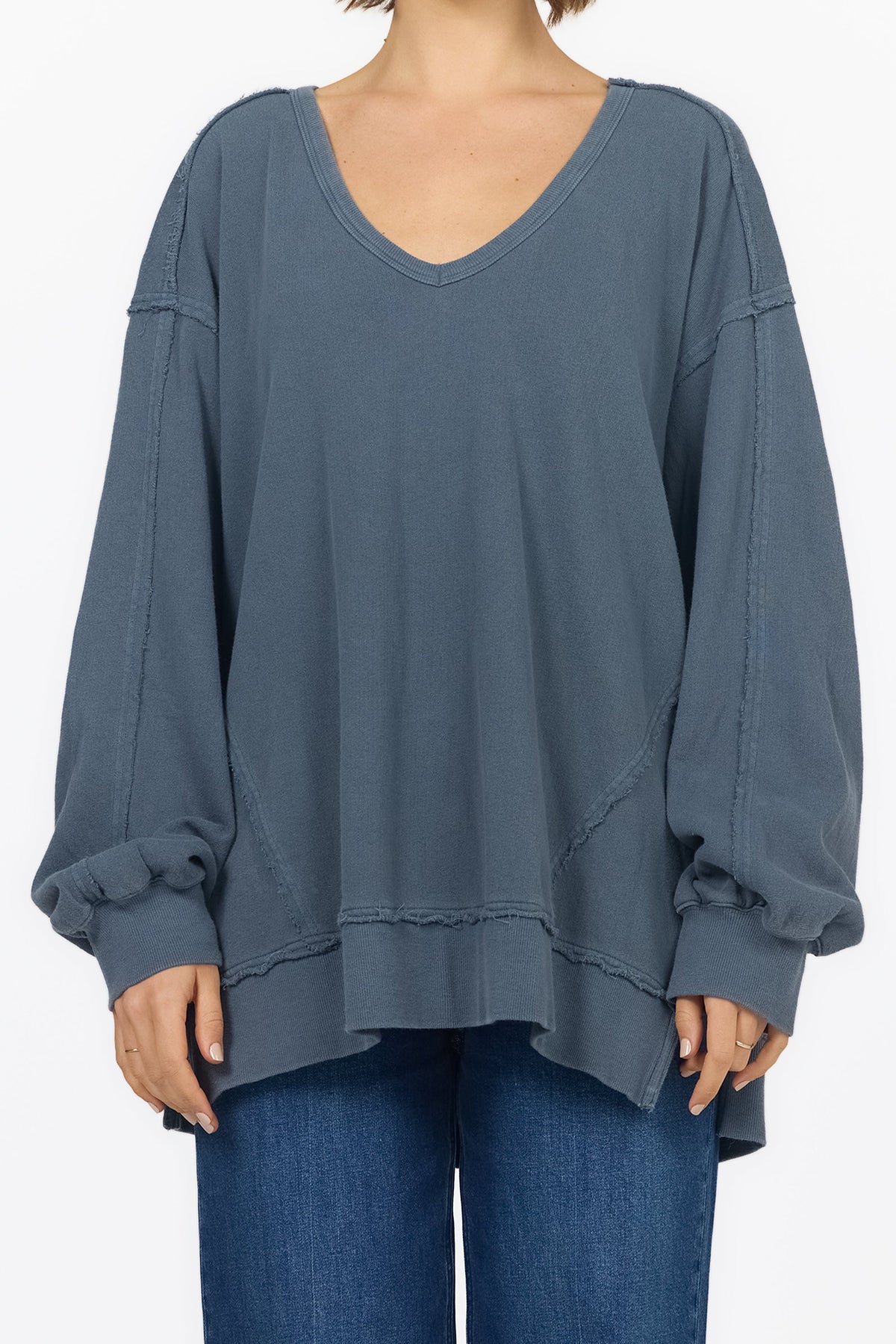 MONROE V Neck Oversized Sweatshirt