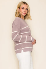 IW49805 Ribbed Striped Sweater