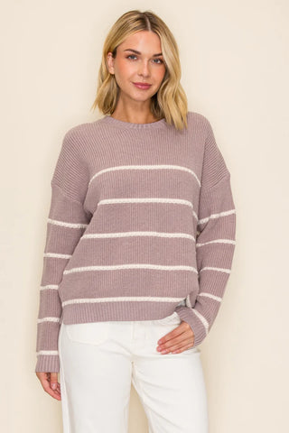 IW49805 Ribbed Striped Sweater