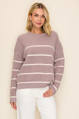 IW49805 Ribbed Striped Sweater