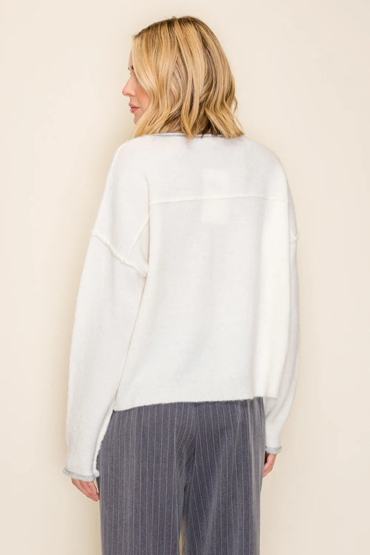 IW53185 Contrast Trim Sweater
