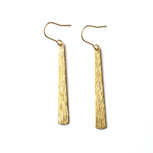 Textured Brass Drop Earring