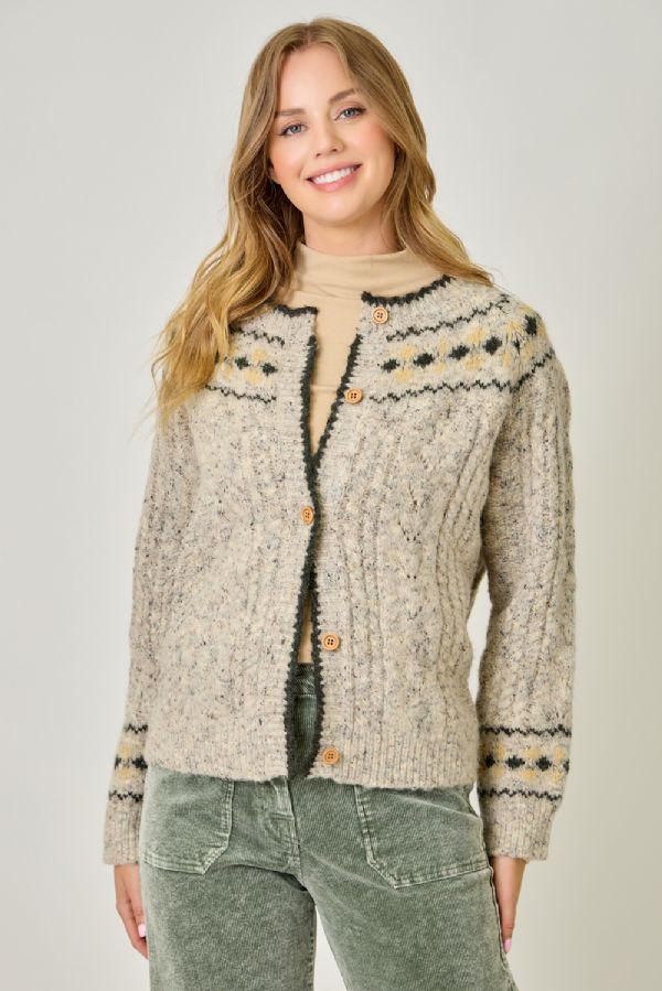 MY737S29 Fair Isle Sweater Cardigan