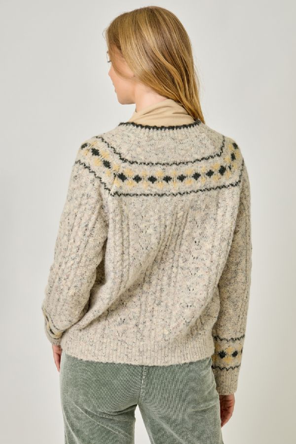 MY737S29 Fair Isle Sweater Cardigan