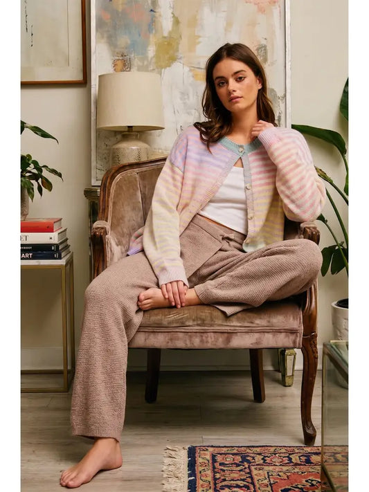 BL300D29 Space Dye Stripe Cardi