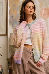 BL300D29 Space Dye Stripe Cardi