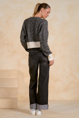 EL115W35 2-Tone Cardigan