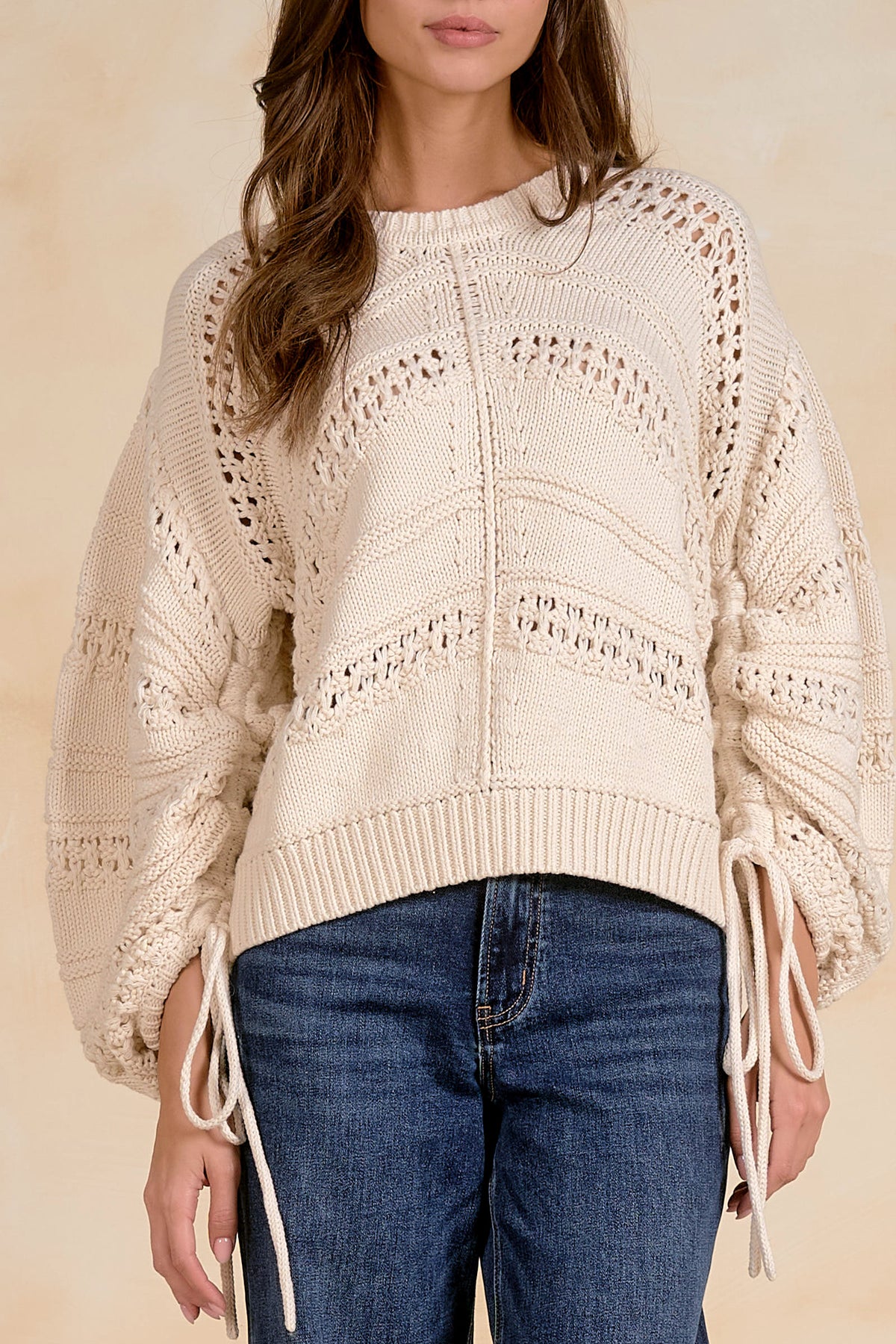 Textured Pointelle Sweater