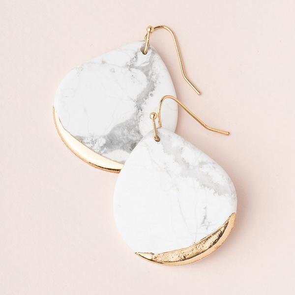 Stone Dipped Teardrop Earring