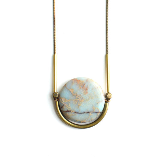 African Opal Cradle Necklace