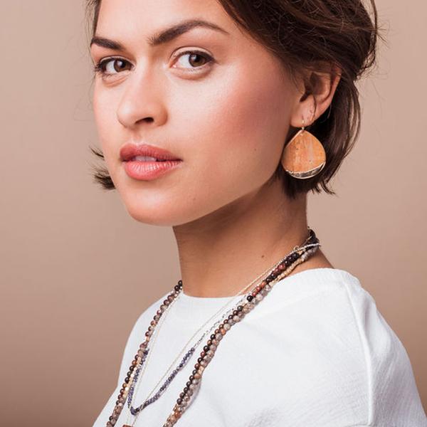 Stone Dipped Teardrop Earring